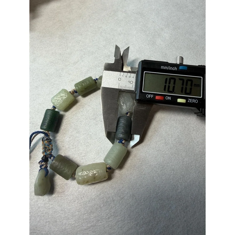 Multi-Color Natural Jade Bracelet OOAK Rustic Jade Adjustable Pull-Tie Closure